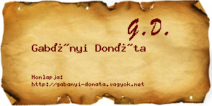 Gabányi Donáta névjegykártya